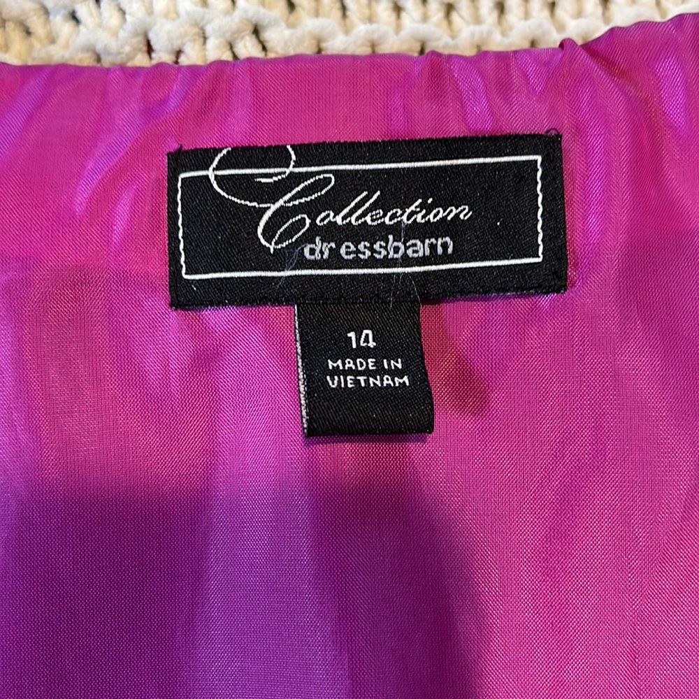 Collection by Dressbarn Ruffle Neck Purple Dress Women's Size 14 - Picture 5 of 10